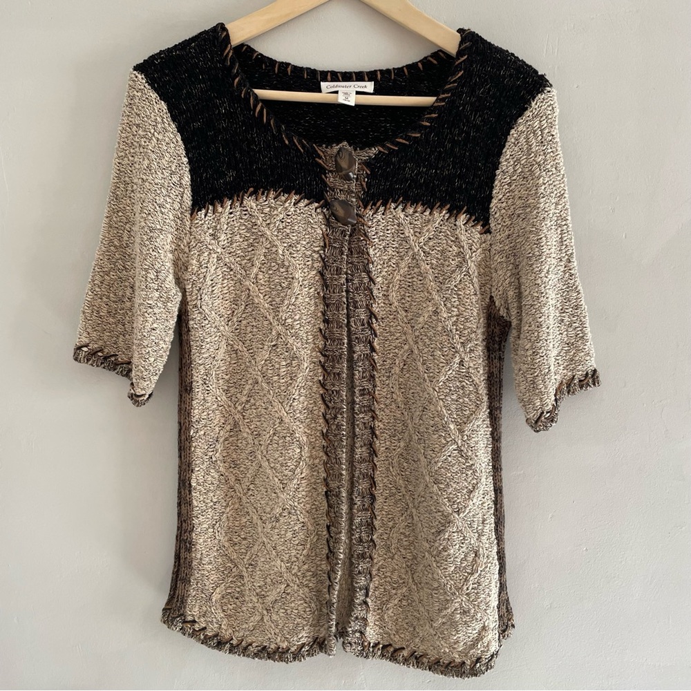 Coldwater Creek Women’s M Open Front Knit Cardigan Shrug Fishermancore